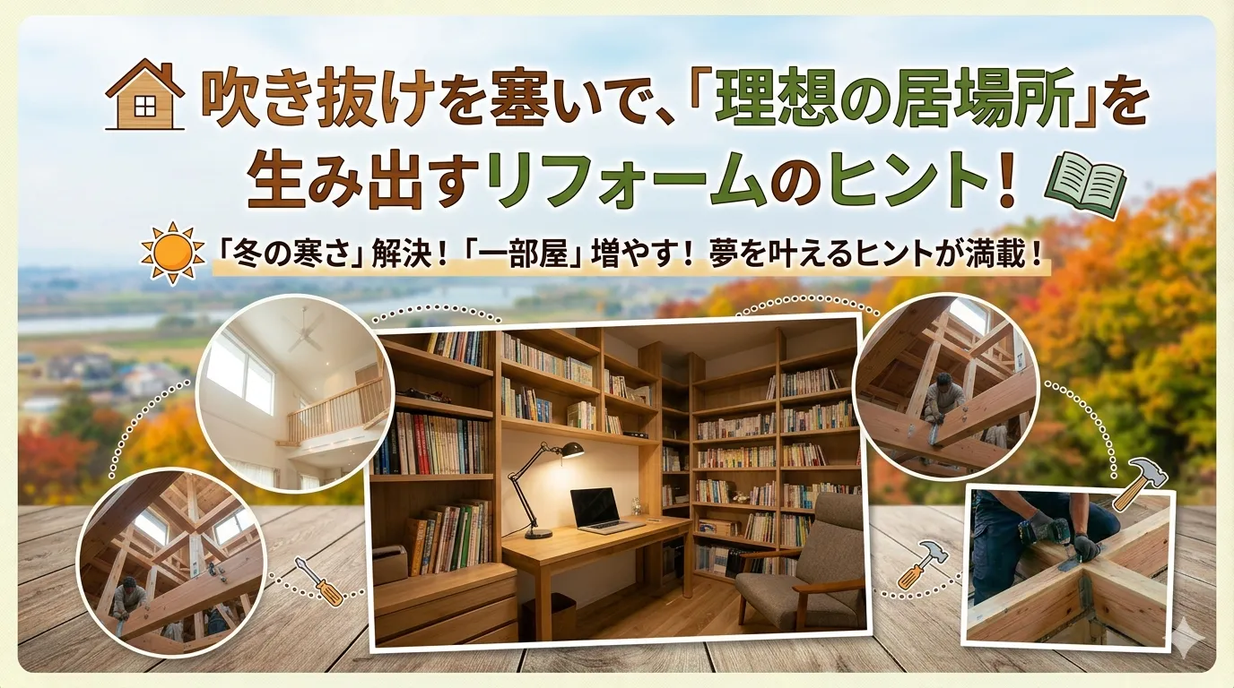 【福岡市】「吹き抜けが寒い…」を解決!塞いで「趣味の部屋」に変える賢いリフォーム術
